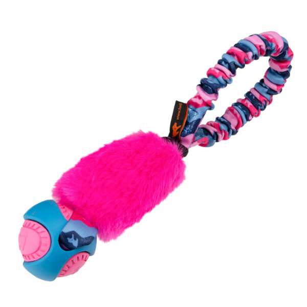 Tug-e-nuff Bungee kurz Kunstfell mit Ball – Bild 2